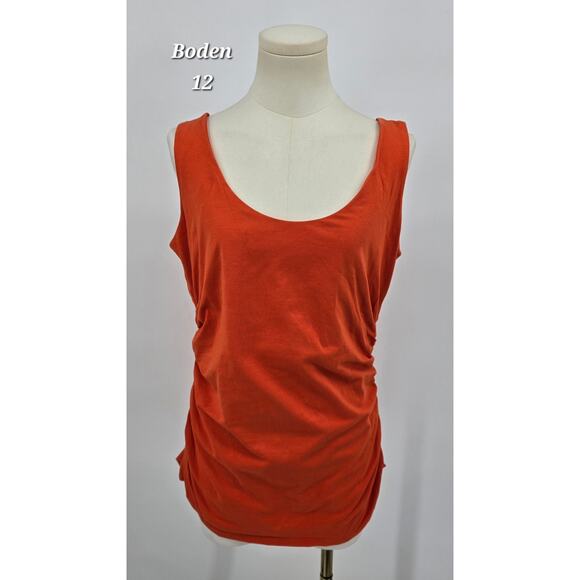 Boden Orange Ruched Tank Top (Size US 12 / UK 16) - Picture 1 of 7